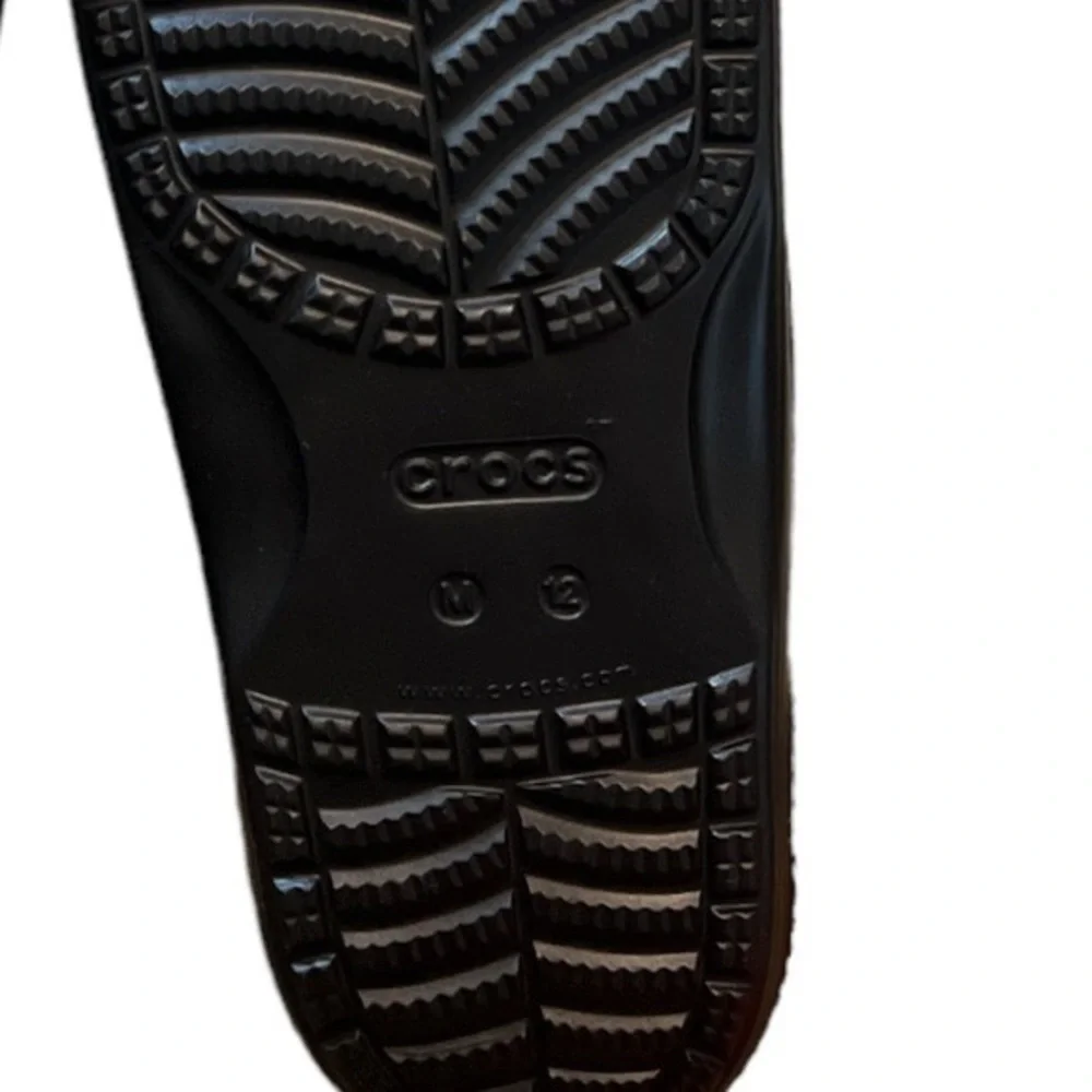 Crocs Classic Crocs Animal Remix Sandals Unisex Black Multi‎ Slides M 12 NEW